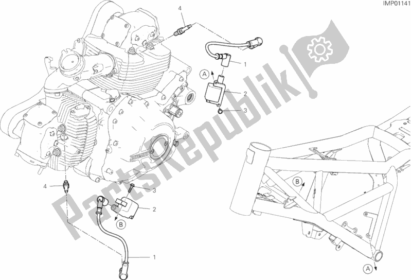 Tutte le parti per il Cablaggio (bobina) del Ducati Scrambler Desert Sled Thailand USA 803 2020